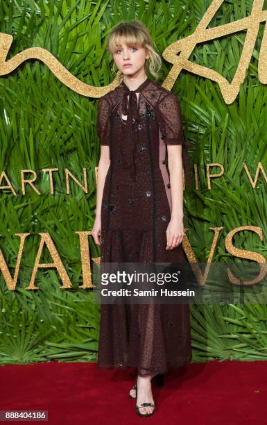 Natalia Dyer attends The Fashion Awards 2017 in partnership with Swarovski at Royal Albert Hall on December 4, 2017 in London, England.