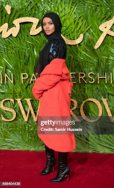 Halima Aden attends The Fashion Awards 2017 in partnership with Swarovski at Royal Albert Hall on December 4, 2017 in London, England.