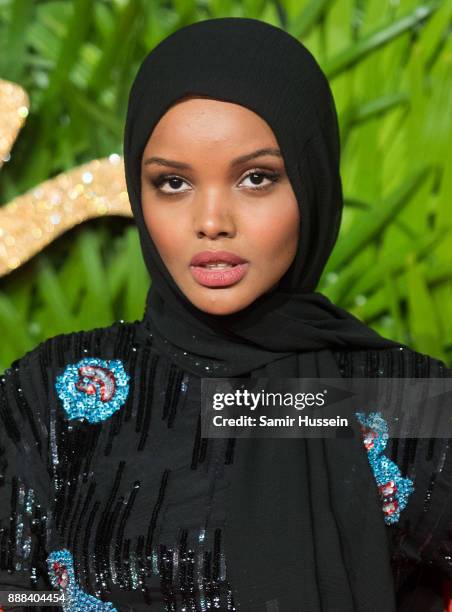 Halima Aden attends The Fashion Awards 2017 in partnership with Swarovski at Royal Albert Hall on December 4, 2017 in London, England.