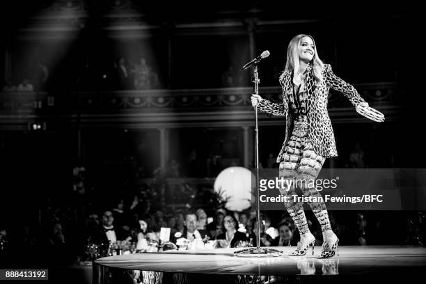 Rita Ora performs during The Fashion Awards 2017 in partnership with Swarovski at Royal Albert Hall on December 4, 2017 in London, England.