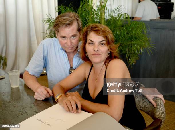 Val Kilmer and Tracey Emin attend 'The Last Ten Years: Tracey Emin in Conversation with Alastair Gordon' during Art Basel hosted by Soho Beach House...