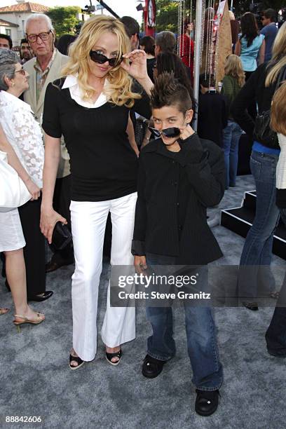 Virginia Madsen and son