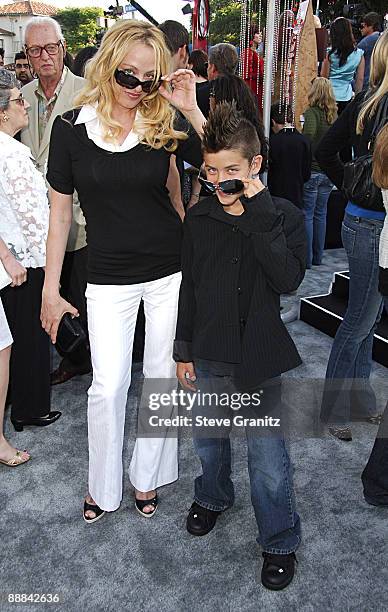 Virginia Madsen and son