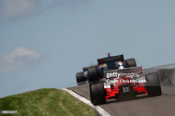 Ryan Briscoe, drives the Team Penske Dallara Honda during the IRL Indycar Series Camping World Grand Prix on July 5, 2009 at the Watkins Glen...