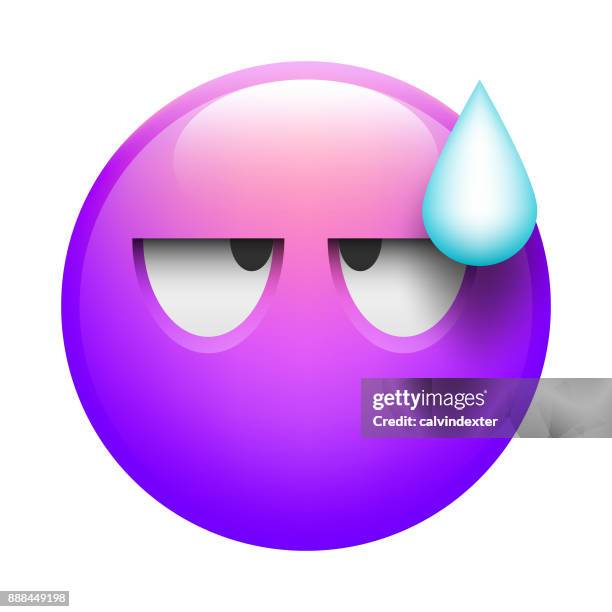 realistic emoji - sweating face stock illustrations