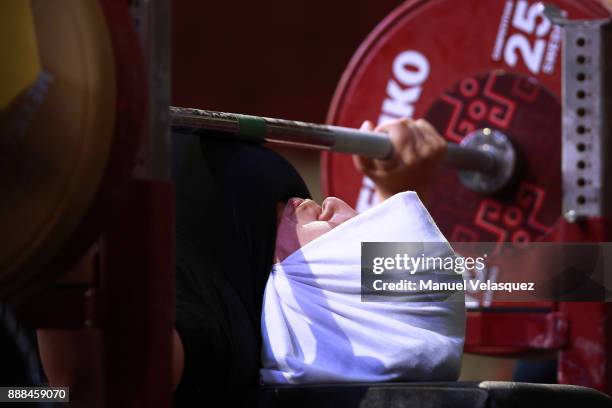 Sanae Soubane of Morocco competes during the Women's Upt to 73Kg Group A Category as part of the World Para Powerlifting Championship Mexico 2017 at...