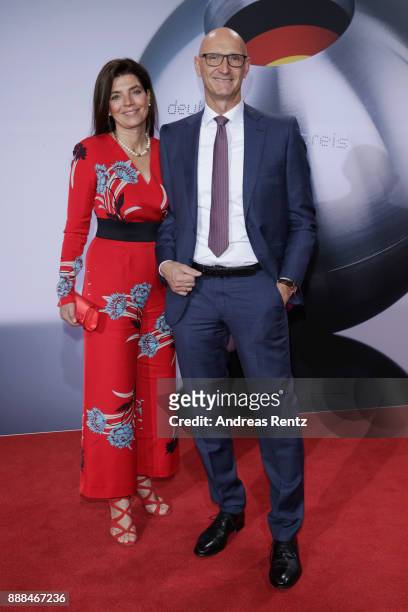 Deutsche Telekom CEO Timotheus Hoettges and his wife attend the German Sustainability Award at Maritim Hotel on December 8, 2017 in Duesseldorf,...