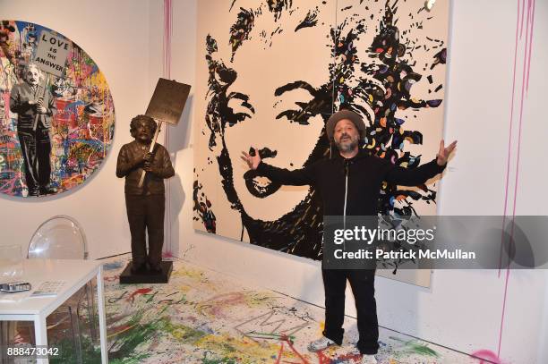 Mr. Brainwash attends Art Miami VIP Preview at Art Miami Pavilion on December 6, 2017 in Miami Beach, Florida.