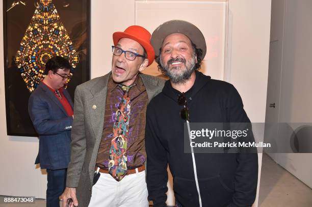 Bruce Helander and Mr. Brainwash attend Art Miami VIP Preview at Art Miami Pavilion on December 6, 2017 in Miami Beach, Florida.