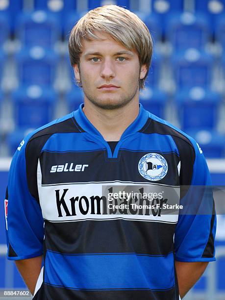 Daniel Halfar poses during the Second Bundesliga Team Presentation of Arminia Bielefeld at the Schueco Arena on July 6, 2009 in Bielefeld, Germany.