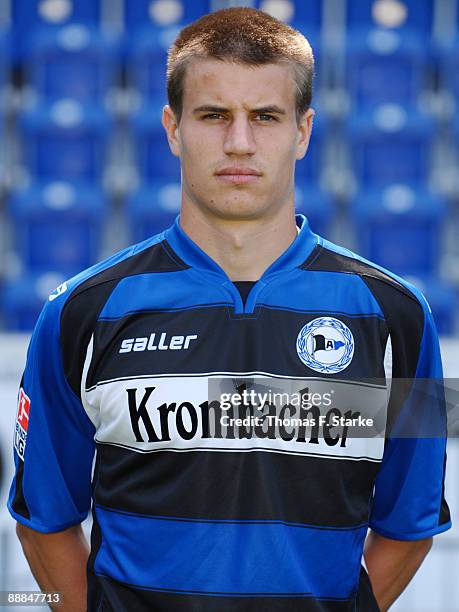 Nils Fischer poses during the Second Bundesliga Team Presentation of Arminia Bielefeld at the Schueco Arena on July 6, 2009 in Bielefeld, Germany.