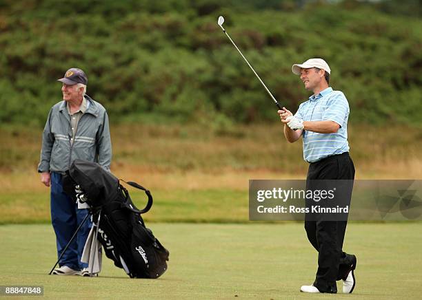 David Higgins of the Republic of Ireland during local final qualifing for the 2009 Open Championship at Glasgow Gales Links on July 6, 2009 in...