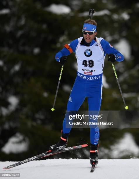 Lowell Bailey of the USA competes in the 10 km Men's Sprint during the BMW IBU World Cup Biathlon on December 8, 2017 in Hochfilzen, Austria.