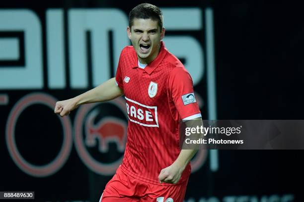 Marin Razvan midfielder of Standard Liege celebrates scoring the opening goal during the Jupiler Pro League match between Waasland-Beveren and...