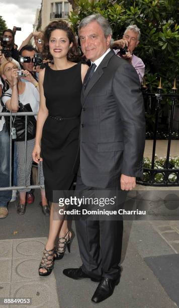 Actress Marion Cotillard and President and Chief Executive Officer of Christian Dior Couture Sidney Toledano attend Christian Dior Paris Fashion Week...