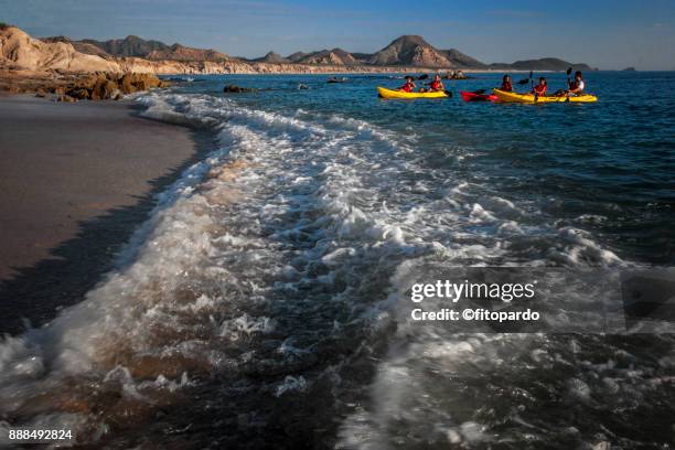 kayak padding on the sea - kayak k2 foto e immagini stock