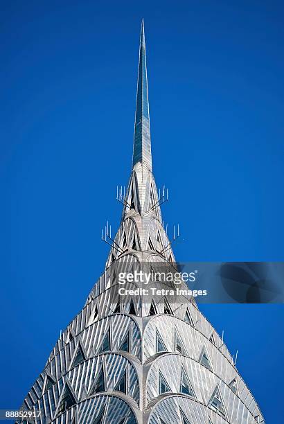 usa, new york, new york city, top of chrysler building - spire stock pictures, royalty-free photos & images