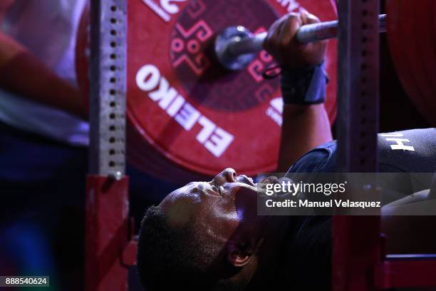 Sedric Watchou of Hungary competes during the Men's Upt to 88Kg Group B Category as part of the World Para Powerlifting Championship Mexico 2017 at...