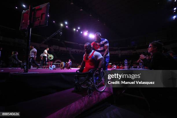 Oniger Drake of Cuba reacts during the Men's Upt to 88Kg Group B Category as part of the World Para Powerlifting Championship Mexico 2017 at Juan de...