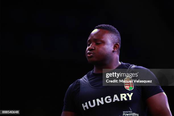 Sedric Watchou of Hungary looks on during the Men's Upt to 88Kg Group B Category as part of the World Para Powerlifting Championship Mexico 2017 at...