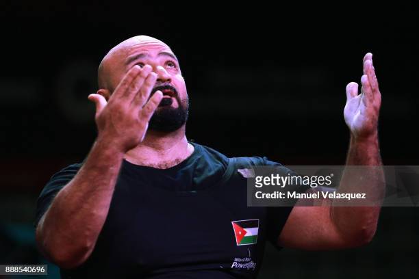 Mutaz Aljuneidi of Jordan celebrates during the Men's Upt to 88Kg Group A Category as part of the World Para Powerlifting Championship Mexico 2017 at...