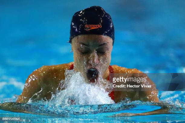 Karolina Pelendritou of Cyprus competes in women's 100 m Breaststroke SB12 during day 5 of the Para Swimming World Championship Mexico City 2017 at...