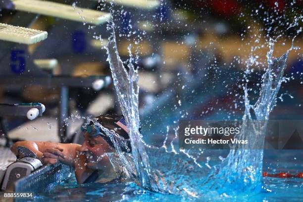 McKenzie Coan of United States celebrates in women's 400 m Freestyle S7 during day 5 of the Para Swimming World Championship Mexico City 2017 at...