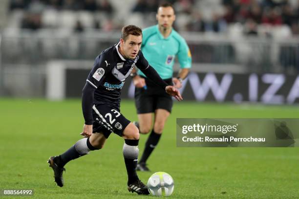 Valentin Vada of Bordeaux in action during the Ligue 1 match between FC Girondins de Bordeaux and Strasbourg at Stade Matmut Atlantique on December...