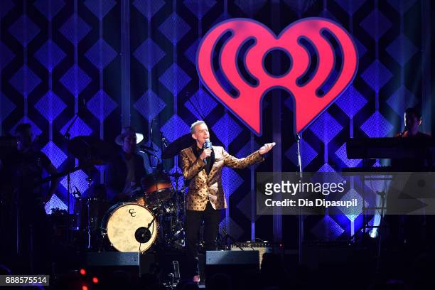 Elvis Duran speaks onstage at the Z100's Jingle Ball 2017 on December 8, 2017 in New York City.