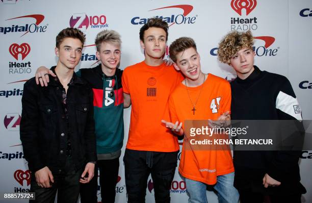 Daniel Seavey, Corbyn Besson, Jonah Marais, Zach Herron and Jack Avery of Why Don't We attend the Z100's iHeartRadio Jingle Ball 2017 at Madison...