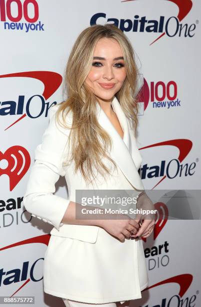 Sabrina Carpenter attends the Z100's Jingle Ball 2017 press room on December 8, 2017 in New York City.