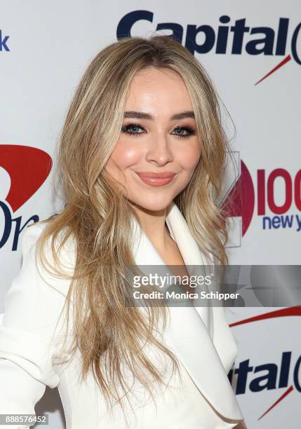 Sabrina Carpenter attends the Z100's Jingle Ball 2017 press room on December 8, 2017 in New York City.