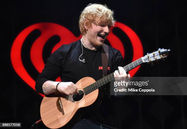 Ed Sheeran performs at the Z100's Jingle Ball 2017 on December 8, 2017 in New York City.