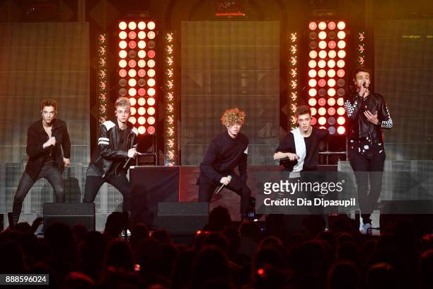 Why Don't We performs onstage at the Z100's Jingle Ball 2017 on December 8, 2017 in New York City.