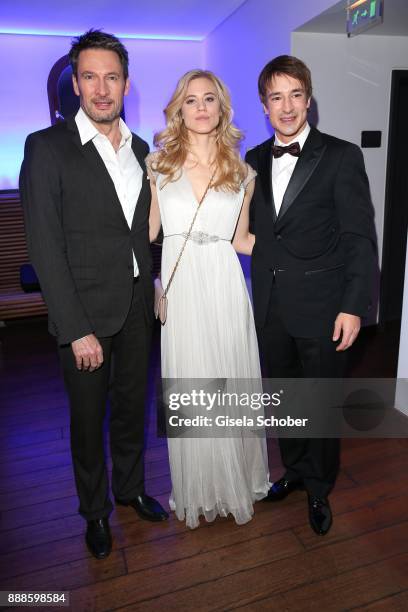 Dieter Bach, Larissa Marolt and Sebastian Fiseker during the ARD advent dinner hosted by the program director of the tv station Erstes Deutsches...