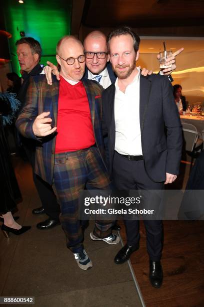 Simon Schwarz and Fabian Busch and Thomas Hroch during the ARD advent dinner hosted by the program director of the tv station Erstes Deutsches...