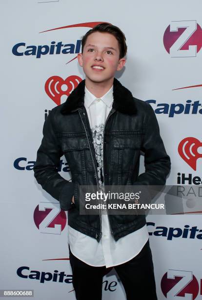 Jacob Sartorius attends the Z100's iHeartRadio Jingle Ball 2017 at Madison Square gardens on December 8 in New York. / AFP PHOTO / KENA BETANCUR