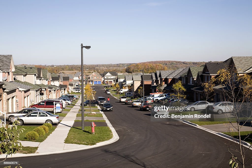 Tract housing road and driveways