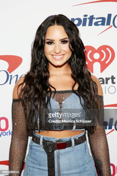 Demi Lovato attends the Z100's Jingle Ball 2017 press room on December 8, 2017 in New York City.