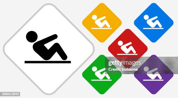 crunches color diamond vector icon - sit ups stock illustrations
