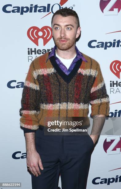 Singer Sam Smith attends the Z100's iHeartRadio Jingle Ball 2017 at Madison Square Garden on December 8, 2017 in New York City.