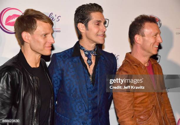 Chris Chaney, Perry Farrell and Stephen Perkins of Jane's Addiction attend the 2017 Rhonda's Kiss Benefit Concert at Hollywood Palladium on December...