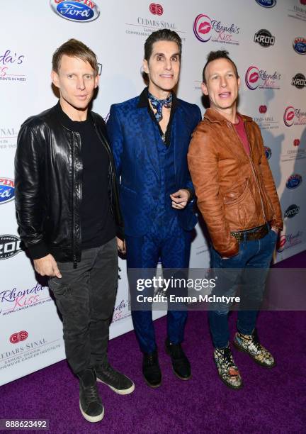 Chris Chaney, Perry Farrell and Stephen Perkins of Jane's Addiction attend the 2017 Rhonda's Kiss Benefit Concert at Hollywood Palladium on December...