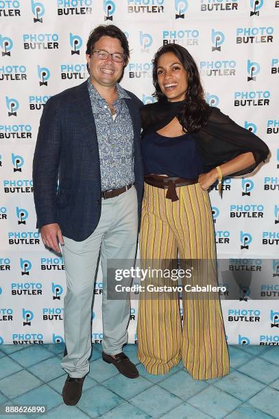 Founder & Chief Butler of Photo Butler, Andy Goldfarb and Rosario Dawson attend Rosario Dawson Hosts The Launch Of Photo Butler At Art Basel With...