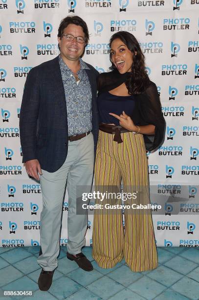 Founder & Chief Butler of Photo Butler, Andy Goldfarb and Rosario Dawson attend Rosario Dawson Hosts The Launch Of Photo Butler At Art Basel With...