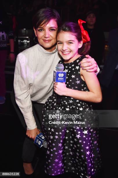 Katie Holmes and Suri Cruise attend the Z100's Jingle Ball 2017 on December 8, 2017 in New York City.