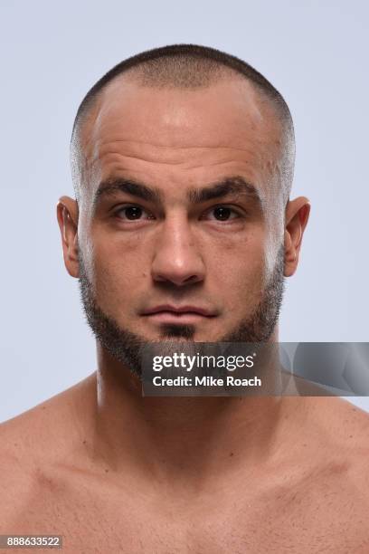 Eddie Alvarez poses for a portrait during a UFC photo session on November 29, 2017 in Detroit, Michigan.