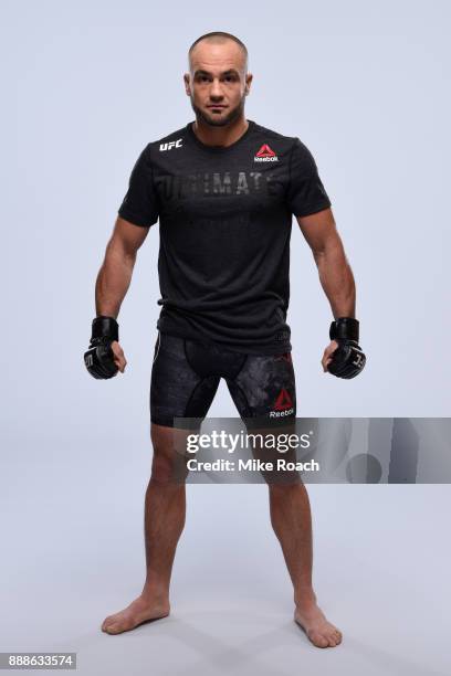 Eddie Alvarez poses for a portrait during a UFC photo session on November 29, 2017 in Detroit, Michigan.