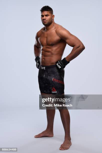 Alistair Overeem of The Netherlands poses for a portrait during a UFC photo session on November 29, 2017 in Detroit, Michigan.