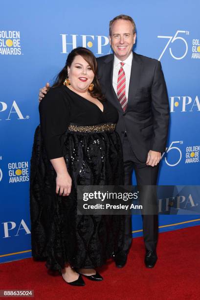 Chrissy Metz and Bob Greenblatt attend Hollywood Foreign Press Association Hosts Annual Holiday Party And Golden Globes 75th Anniversary Special...